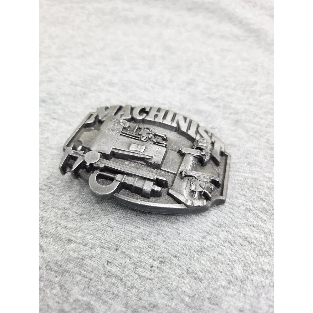 Vintage 1987 Siskiyou Machinist Manufacturing Working Class Pewter Belt Buckle